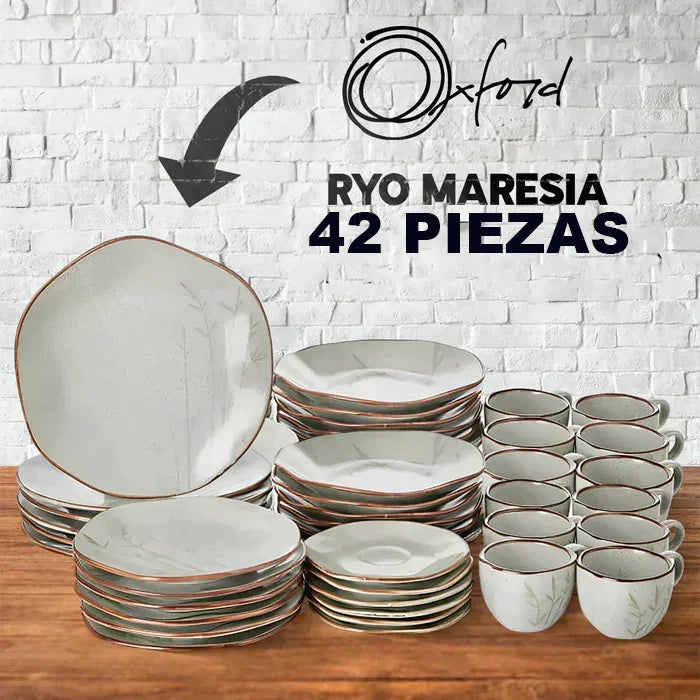 Juego Completo de 42 Piezas de Cena Oxford® en Porcelana [PROMOCIÓN EXCLUSIVA]