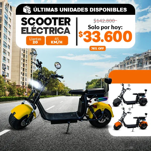 [LIQUIDACIÓN TOTAL] Scooter Eléctrica Custon L® 1500W Motorizada Llantas 20” con Frenos de Disco [ÚLTIMAS UNIDADES]